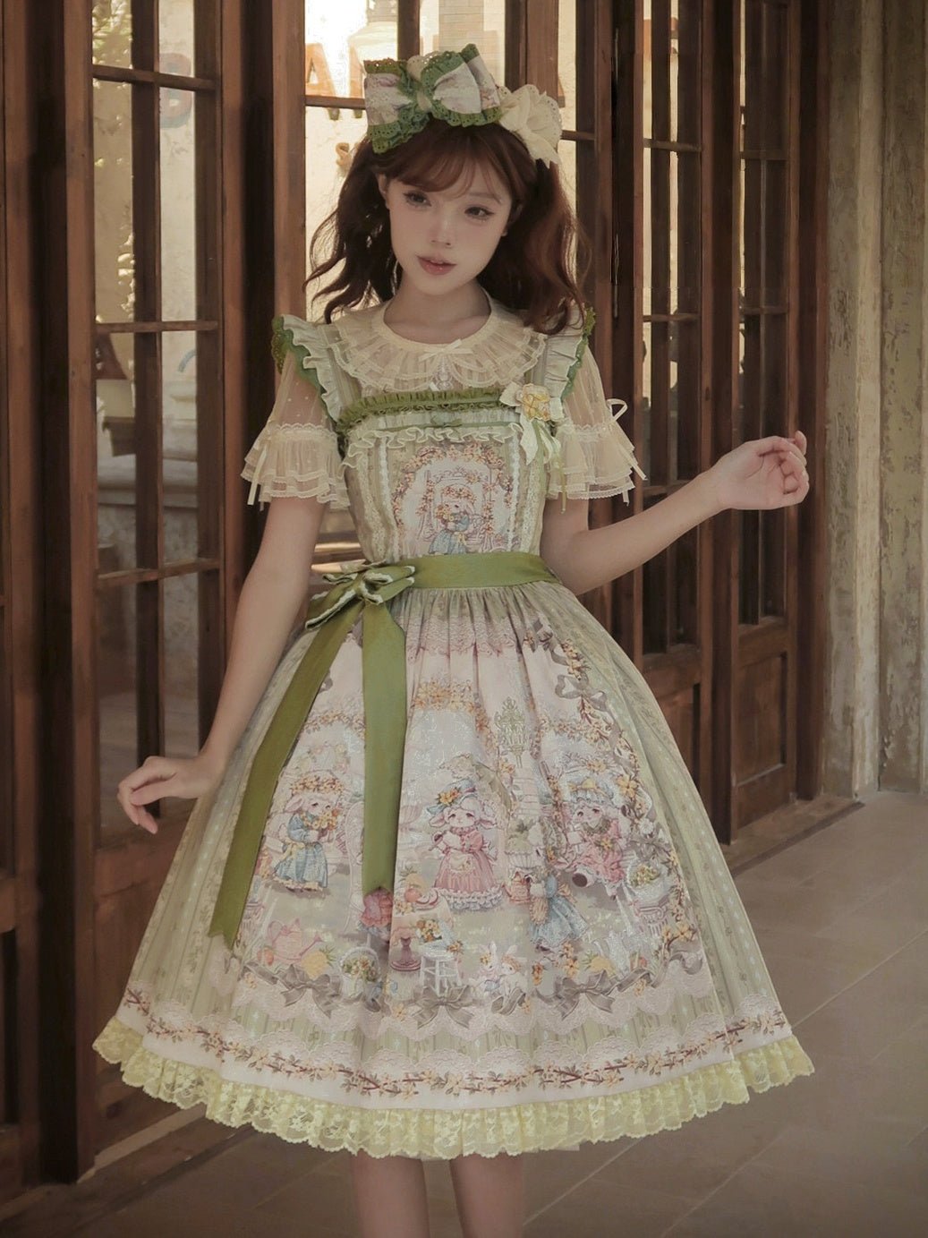 Spring Sheep Pastoral Lolita Printed JSK Dress - LolitaEra