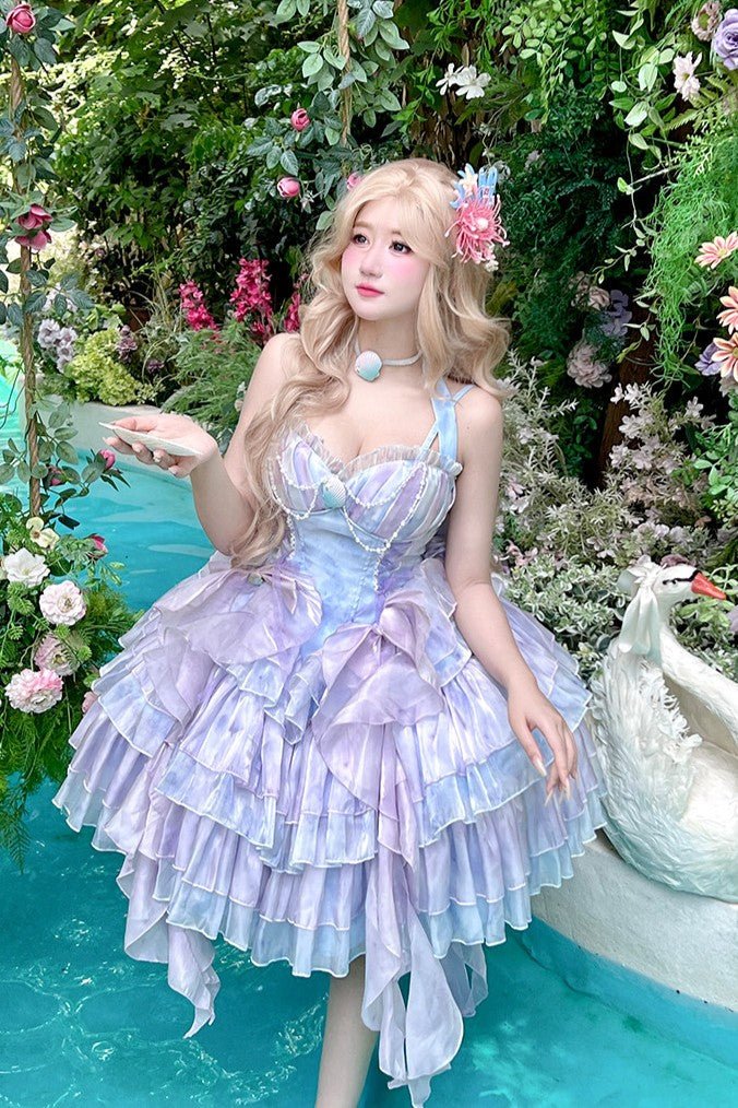 Starlit Mermaid Princess Blue - Purple Dress - LolitaEraDress+ChokerSStarlit Mermaid Princess Blue - Purple Dress