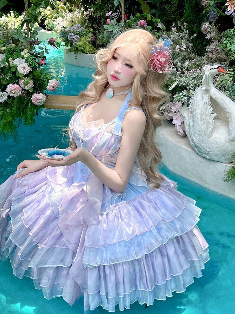 Starlit Mermaid Princess Blue - Purple Dress - LolitaEraDress+ChokerSStarlit Mermaid Princess Blue - Purple Dress
