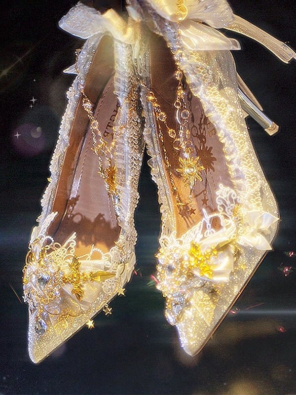 Starlit Shimmer Lolita Pointed - Toe Stiletto Heels LE5103 - LolitaEra7.5CM34Starlit Shimmer Lolita Pointed - Toe Stiletto Heels LE5103