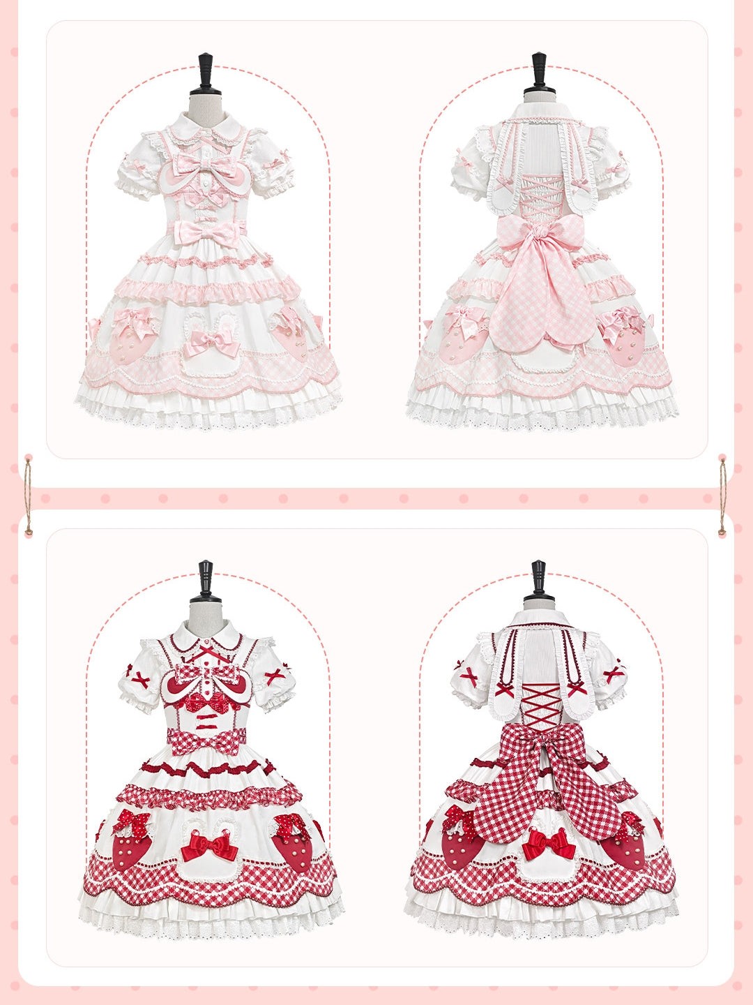 Starry‑Fallen Strawberry Rabbit Original Lolita Cute JSK Dress - LolitaEra