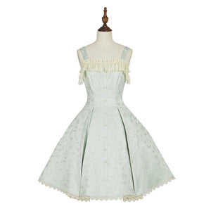 Stellar Weave Dream Lolita Halter JSK Dress - LolitaEraGreen Long JSKXSStellar Weave Dream Lolita Halter JSK Dress