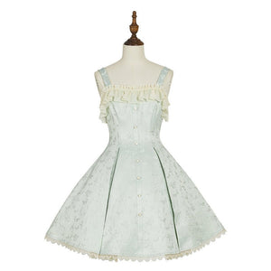 Stellar Weave Dream Lolita Halter JSK Dress - LolitaEraGreen Short JSKXSStellar Weave Dream Lolita Halter JSK Dress