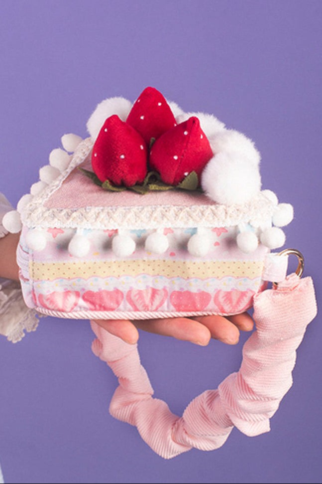 Strawberry Cake Pink Sweet Lolita Triangle Shoulder Bag - LolitaEra