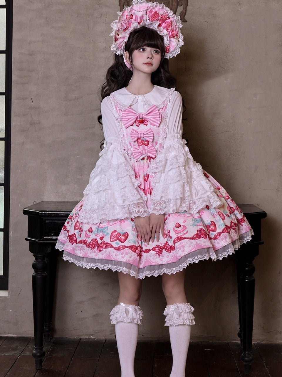 Strawberry Parfait Sweet Lolita Pink JSK Dress - LolitaEra