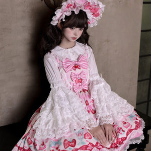 Strawberry Parfait Sweet Lolita Princess Dress 1338 - LolitaEraPink DressSStrawberry Parfait Sweet Lolita Princess Dress 1338