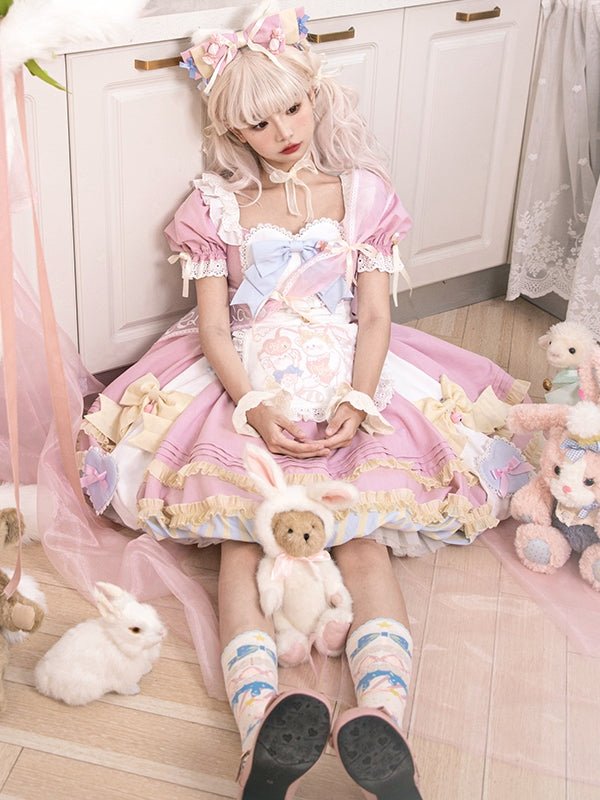 Super Sweet Lolita Girly Pink OP Dress - LolitaEraPink SetSSuper Sweet Lolita Girly Pink OP Dress