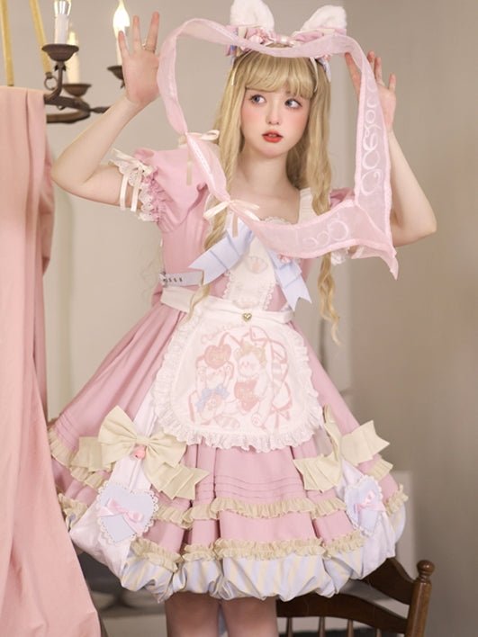 Super Sweet Lolita Girly Pink OP Dress - LolitaEraPink SetSSuper Sweet Lolita Girly Pink OP Dress