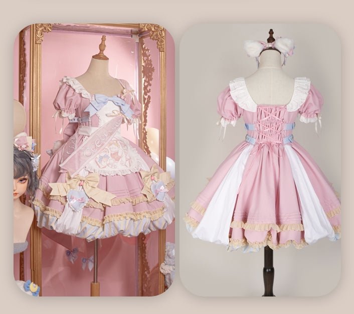 Super Sweet Lolita Girly Pink OP Dress - LolitaEraPink SetSSuper Sweet Lolita Girly Pink OP Dress