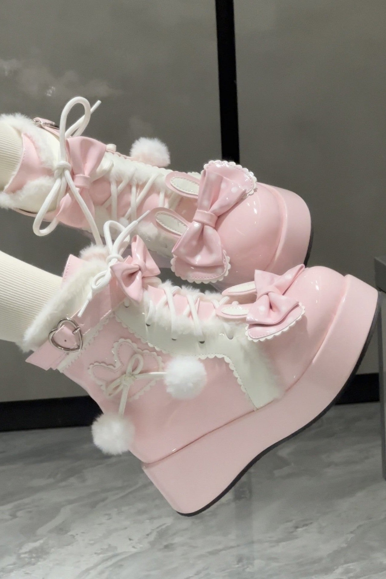 Sweet Cute Lolita Snow Boots 1300 - LolitaEraWhite34Sweet Cute Lolita Snow Boots 1300