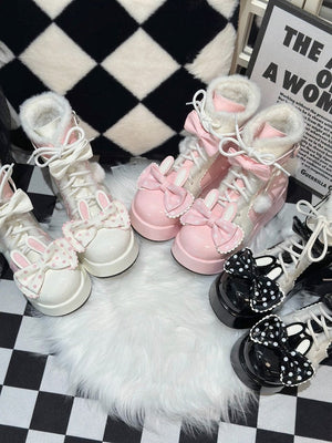 Sweet Cute Lolita Snow Boots 1300 - LolitaEraPink34Sweet Cute Lolita Snow Boots 1300