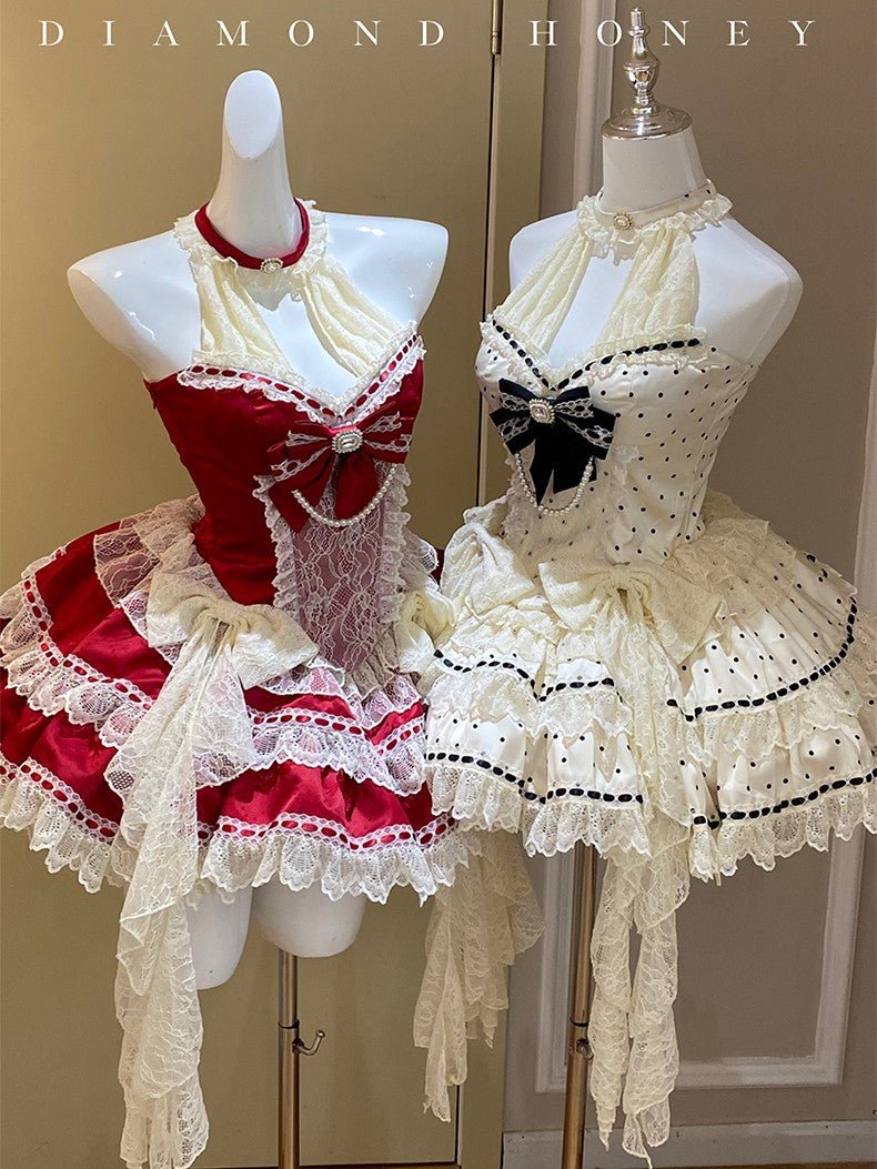 Sweet Girly Christmas Party Dress - LolitaEraRed SetSSweet Girly Christmas Party Dress