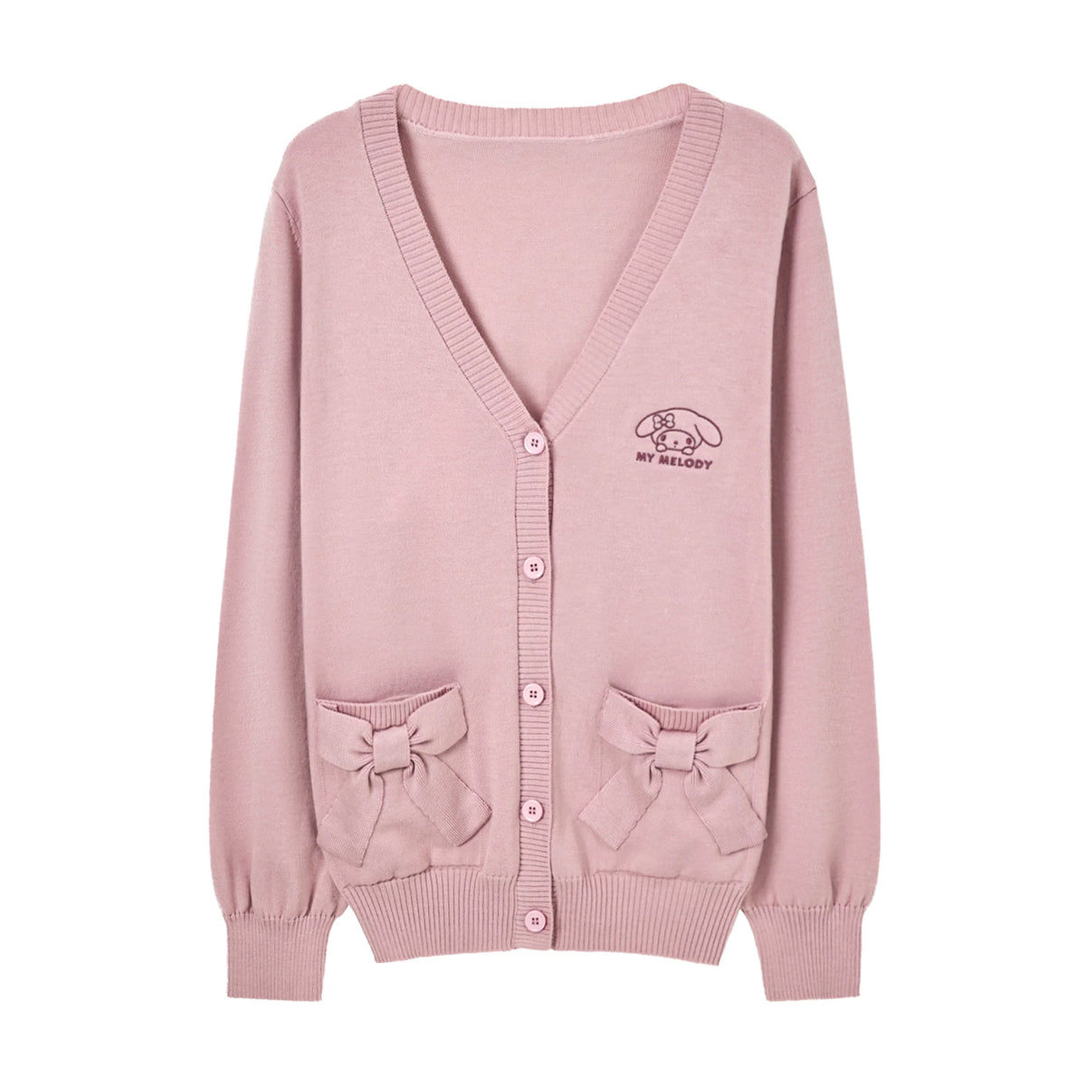 Sweet Korean Style Pink Knit Cardigan Sweater JK Uniform Set Women