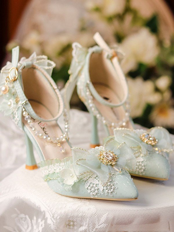 Sweet Lolita Butterfly Dream Heels - LolitaEraBlue 7cm34Sweet Lolita Butterfly Dream Heels