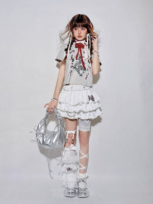 Sweet Puff A - Line Mini Skirt - LolitaEraSkirt+BeltSSweet Puff A - Line Mini Skirt