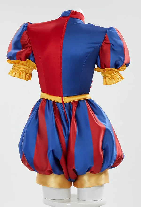 TADC Clown Girl Pomni Cosplay Costume Blue Red Jumpsuit and Hat with Gloves and Socks