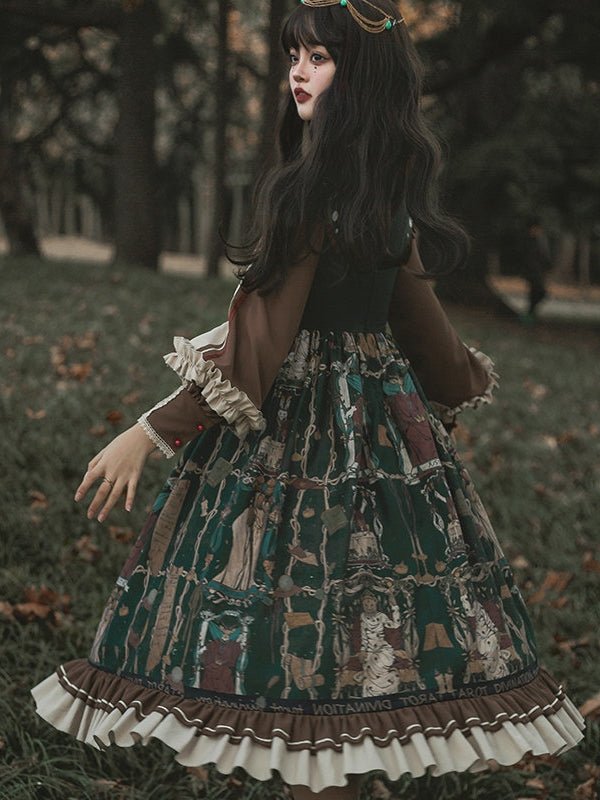 Tarot Card Royal Lolita OP Dress Set 1233 - LolitaEraBlack SetSTarot Card Royal Lolita OP Dress Set 1233