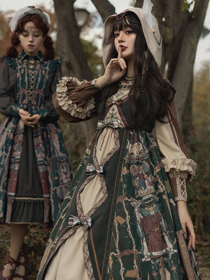 Tarot Card Royal Lolita OP Dress Set 1233 - LolitaEraGreen SetSTarot Card Royal Lolita OP Dress Set 1233