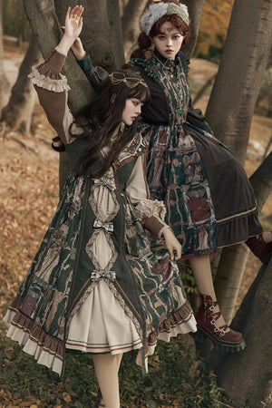 Tarot Card Royal Lolita OP Dress Set 1233 - LolitaEraGreen SetSTarot Card Royal Lolita OP Dress Set 1233