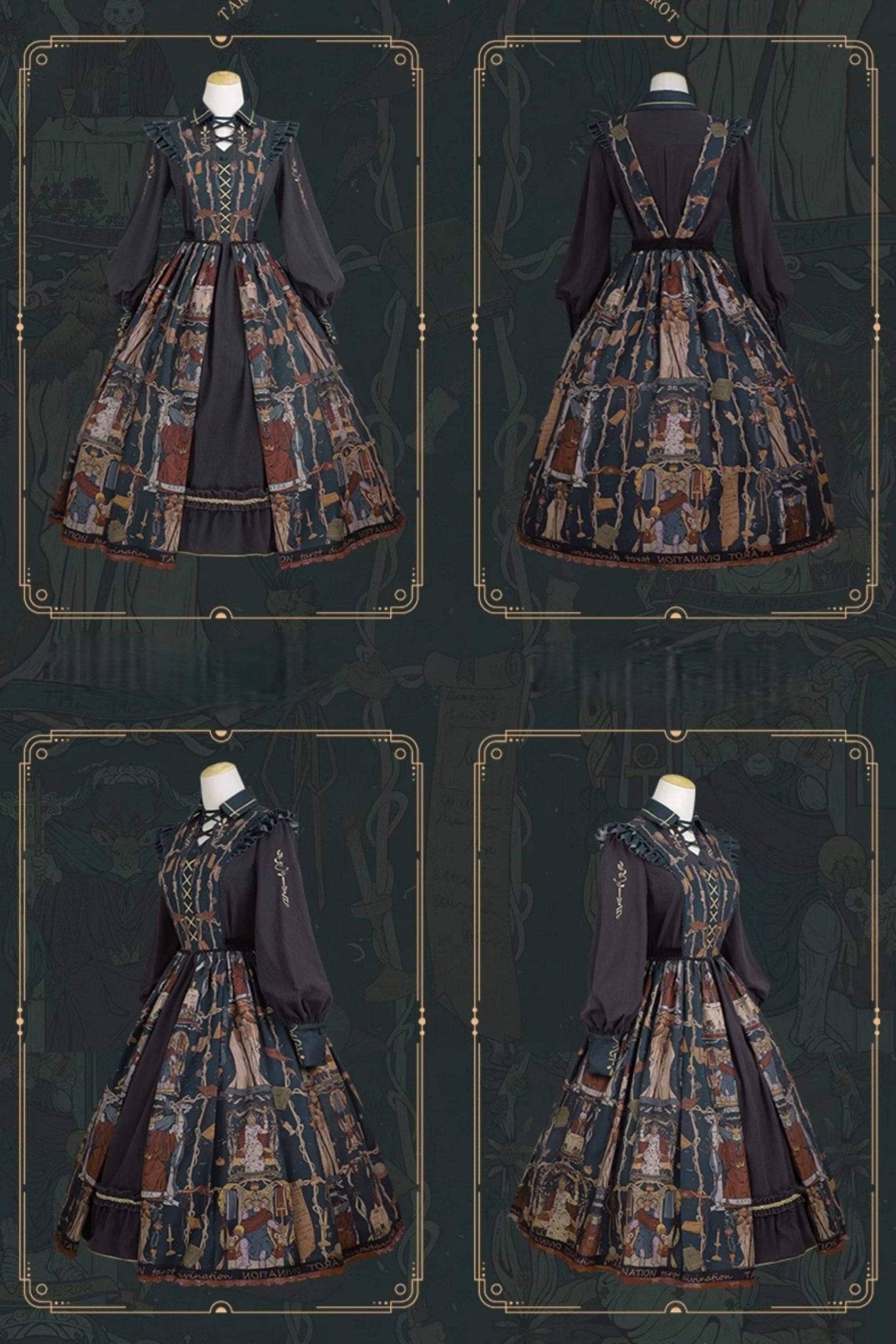 Tarot Card Royal Lolita OP Dress Set 1233 - LolitaEraBlack SetSTarot Card Royal Lolita OP Dress Set 1233