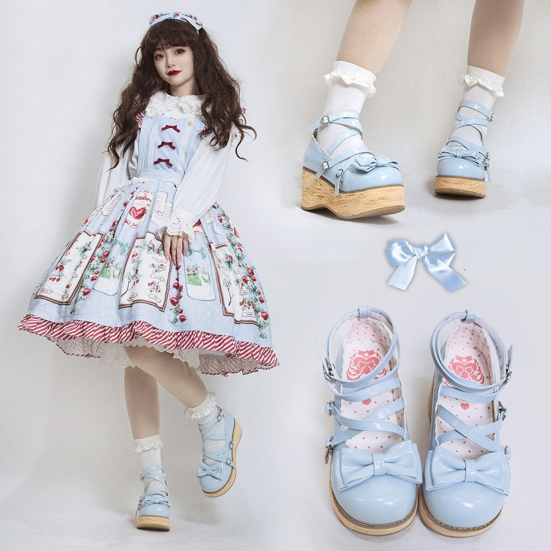 Tarta Tower Japanese Lolita Round‑Toe Platform Shoes - LolitaEra