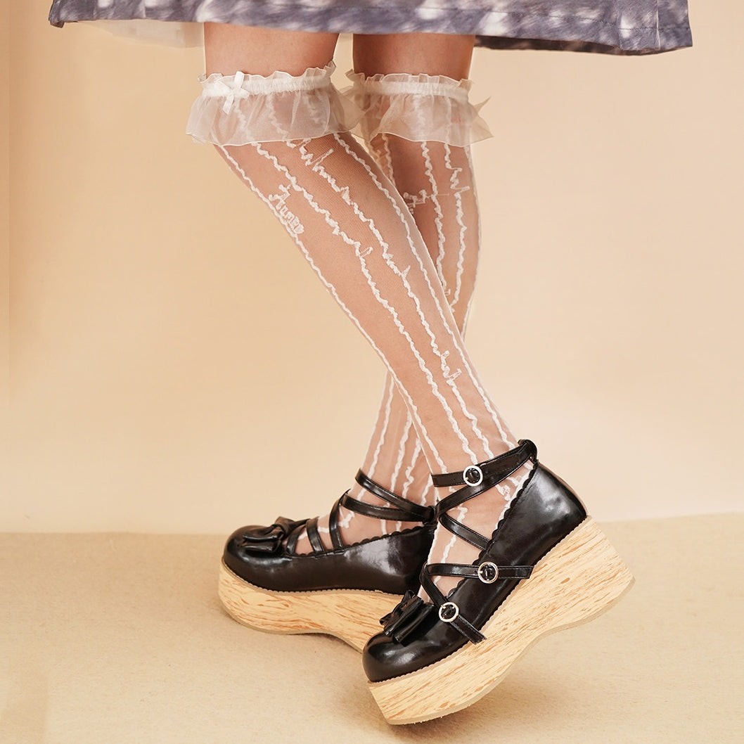 Tarta Tower Japanese Lolita Round‑Toe Platform Shoes - LolitaEra