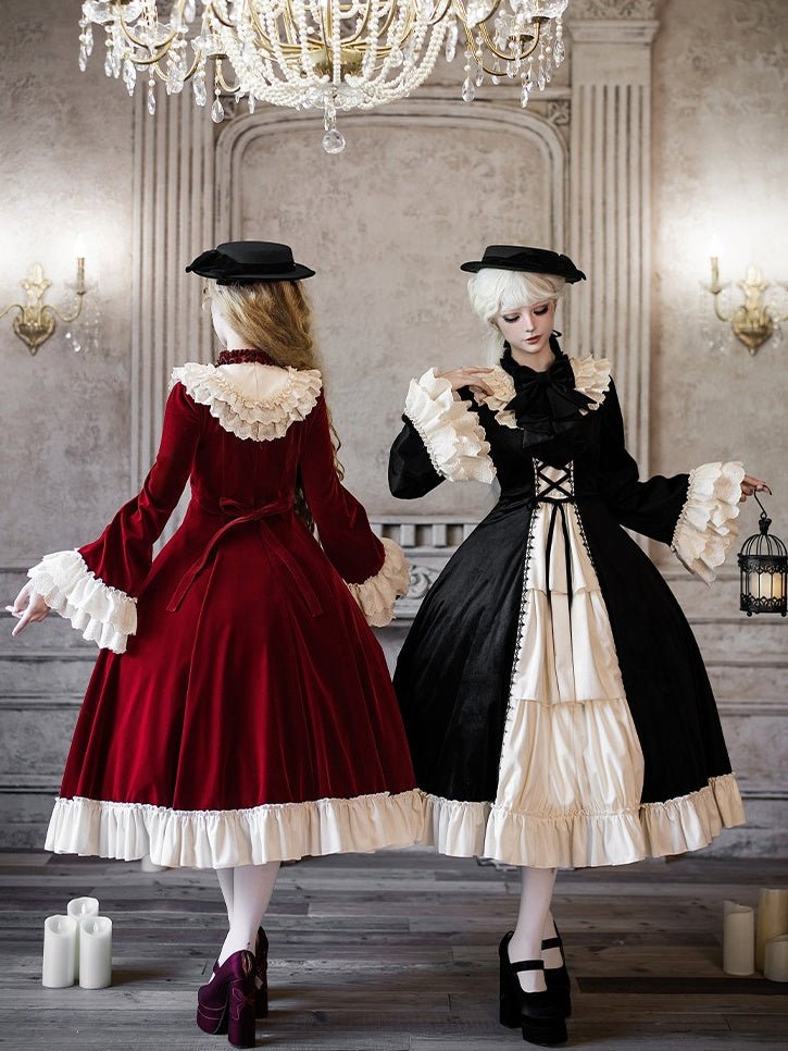 The Nutcracker Classic Long Red/Black OP Dress Set 1320 - LolitaEraRed SetSThe Nutcracker Classic Long Red/Black OP Dress Set 1320