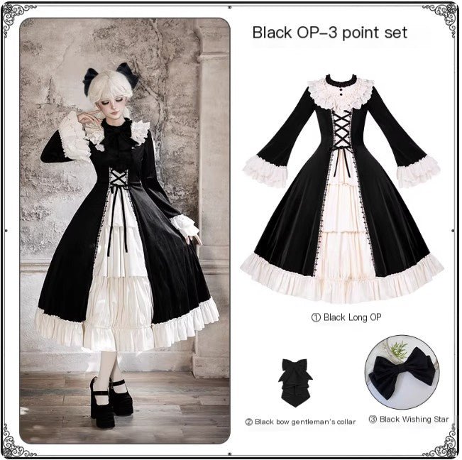 The Nutcracker Classic Long Red/Black OP Dress Set 1320 - LolitaEraBlack SetSThe Nutcracker Classic Long Red/Black OP Dress Set 1320