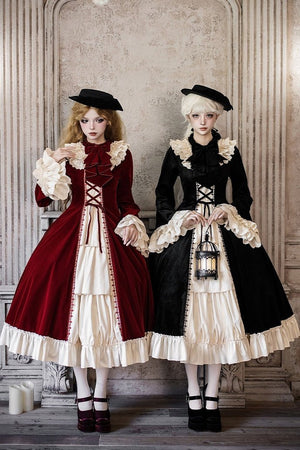 The Nutcracker Classic Long Red/Black OP Dress Set 1320 - LolitaEraRed SetSThe Nutcracker Classic Long Red/Black OP Dress Set 1320