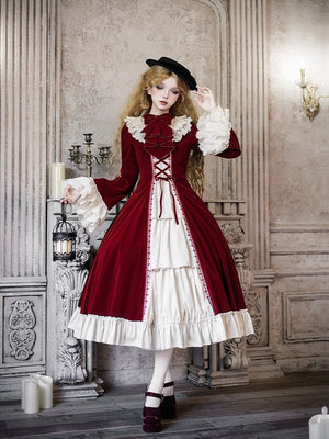 The Nutcracker Classic Long Red/Black OP Dress Set 1320 - LolitaEraRed SetSThe Nutcracker Classic Long Red/Black OP Dress Set 1320