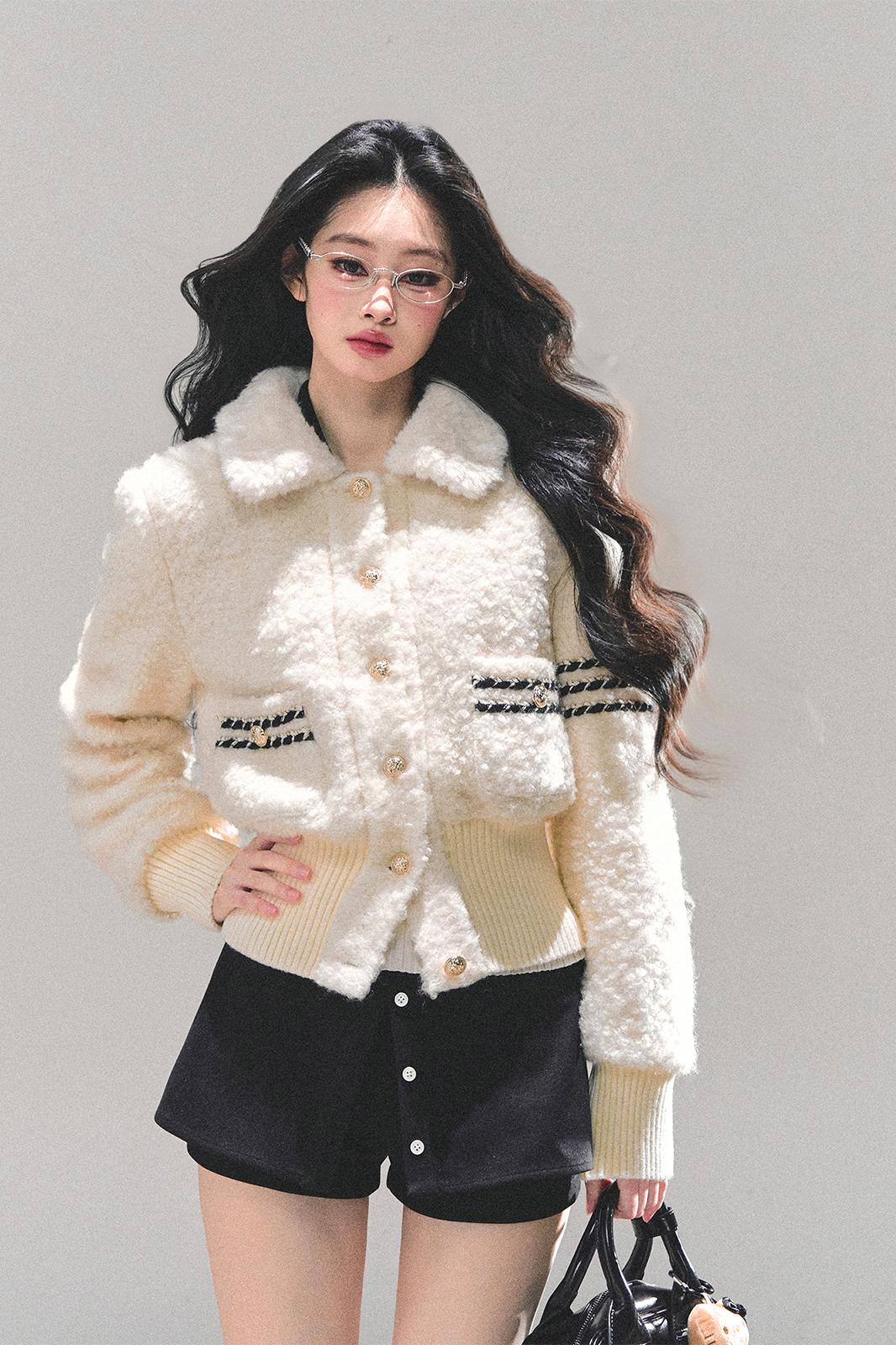 Thickened Wool Padded Winter Coat LE1173 - LolitaEraWhiteSThickened Wool Padded Winter Coat LE1173
