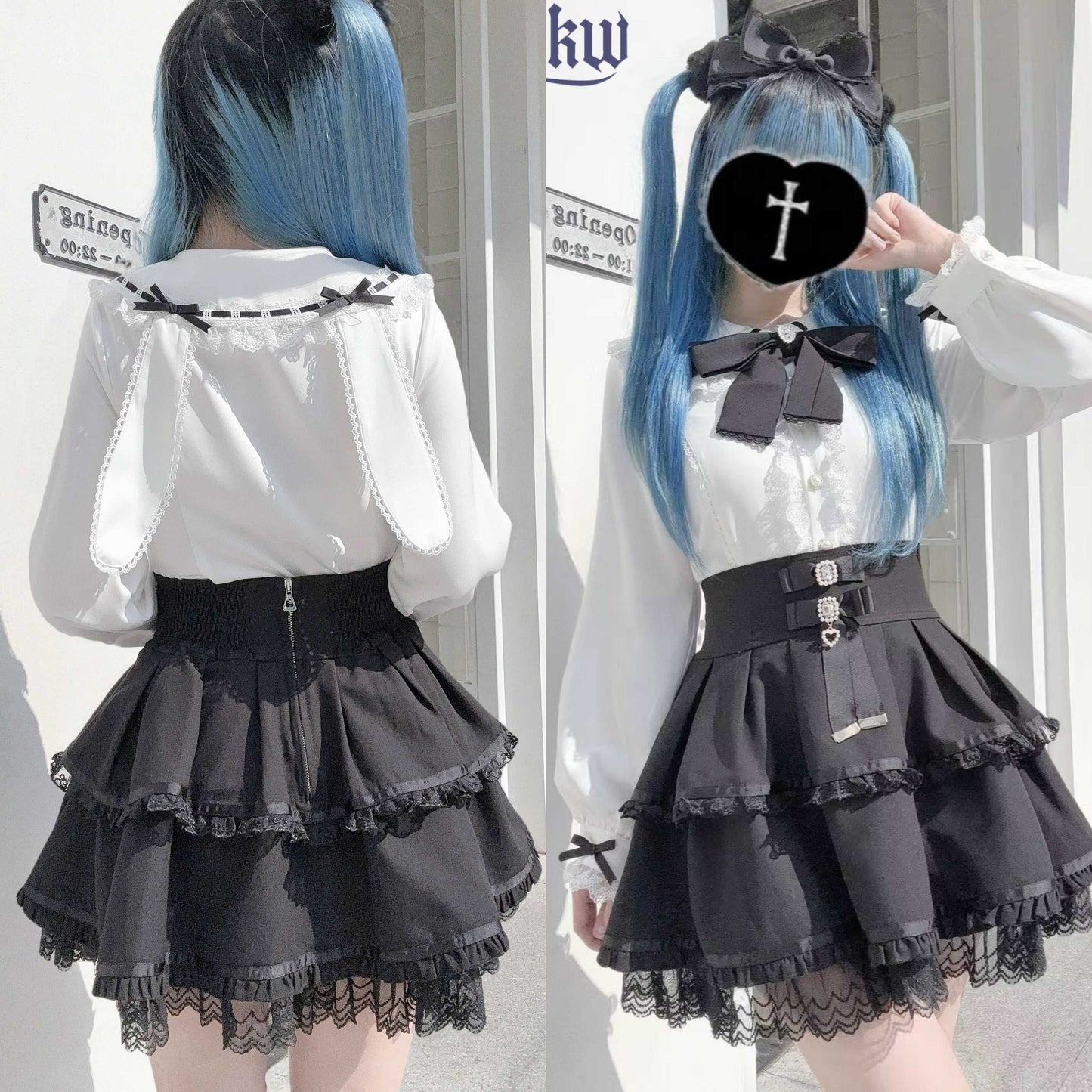 Lolita Kawaii Seisokei Bunny Ear Shirt LR1008