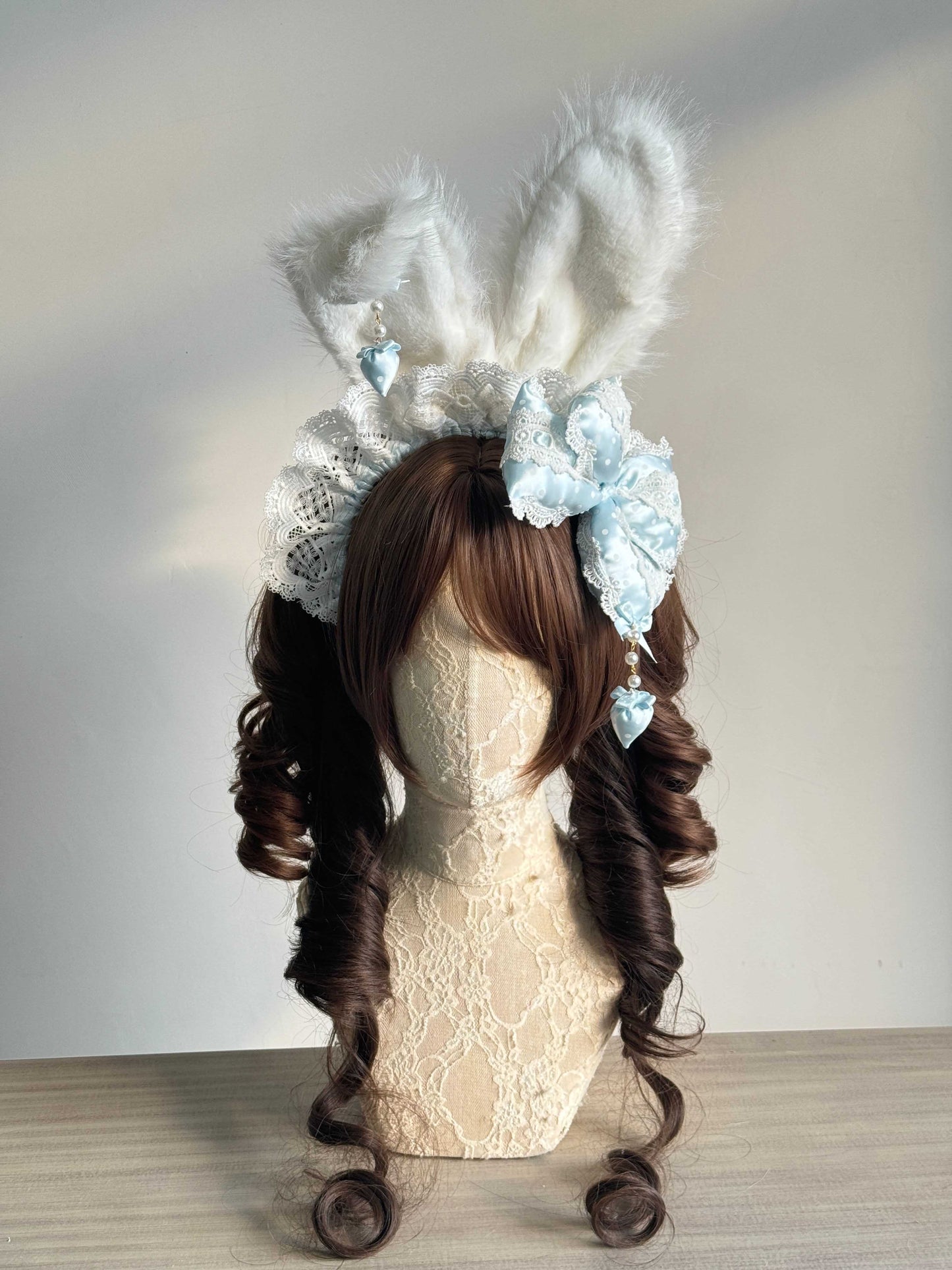 Lolita Kawaii Stuffed Bunny Ear KC Headband LA1003