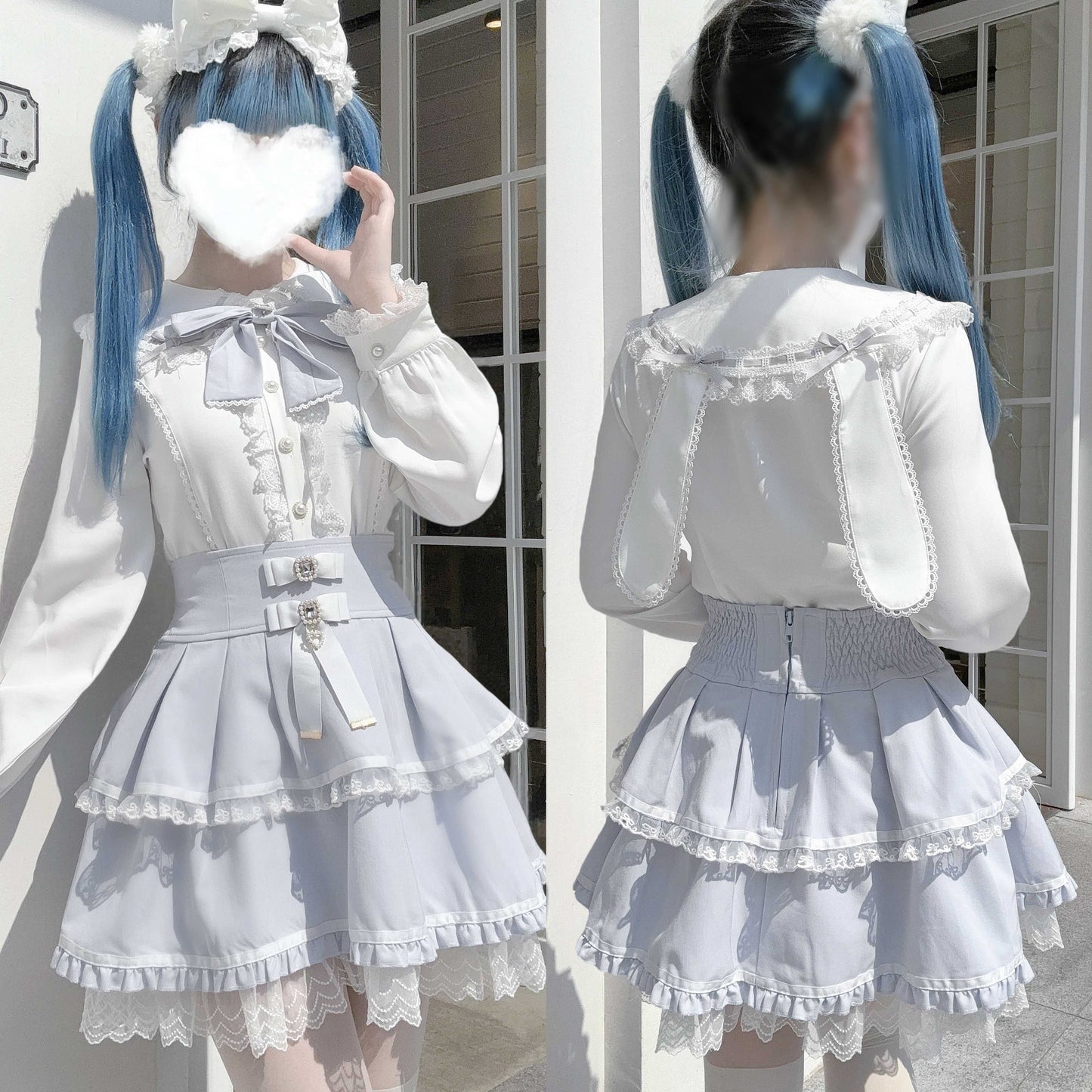 Lolita Kawaii Seisokei Bunny Ear Shirt LR1008
