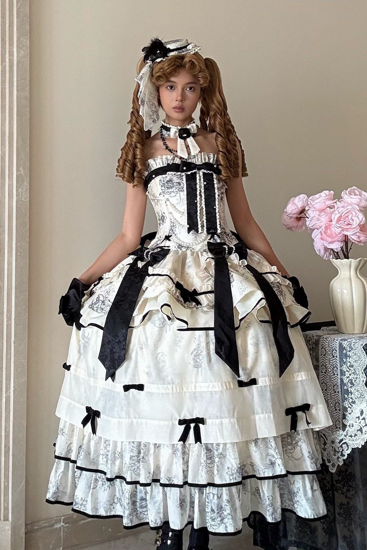 To Brandy French Noble Lolita JSK - LolitaEraJSK+PetticoatSTo Brandy French Noble Lolita JSK