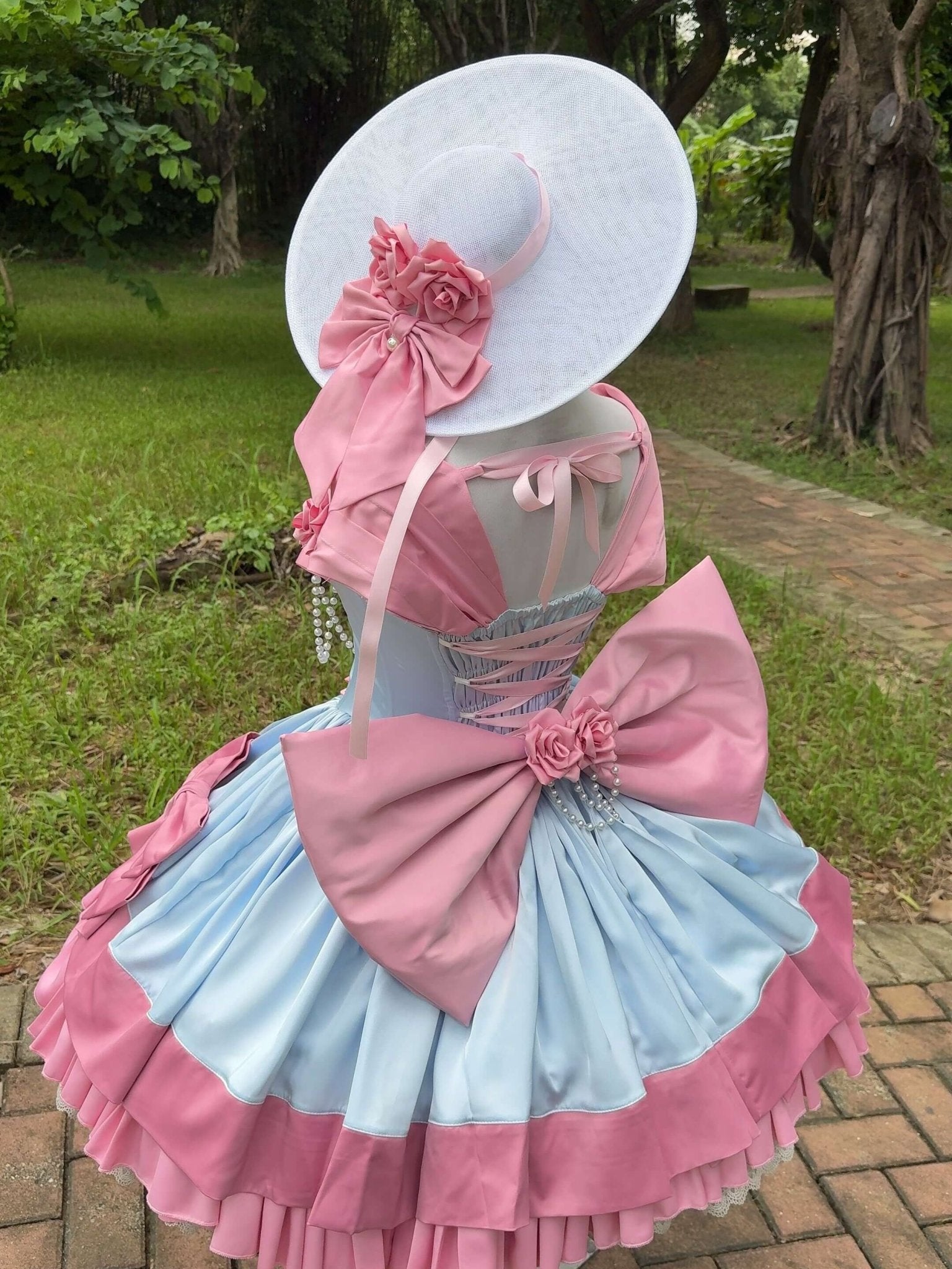 Treasure Chest Rose Lolita Blue & Pink Dress - LolitaEraBlue & Pink DressSTreasure Chest Rose Lolita Blue & Pink Dress