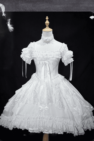 𝜗ৎ( PRE - ORDER ) Pure White Prayer Basic Lolita Dress LE1167 - LolitaEraWhiteXS𝜗ৎ( PRE - ORDER ) Pure White Prayer Basic Lolita Dress LE1167
