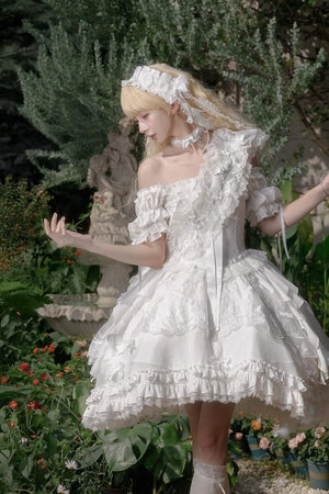 𝜗ৎ( PRE - ORDER ) Pure White Prayer Basic Lolita Dress LE1167 - LolitaEraWhiteXS𝜗ৎ( PRE - ORDER ) Pure White Prayer Basic Lolita Dress LE1167