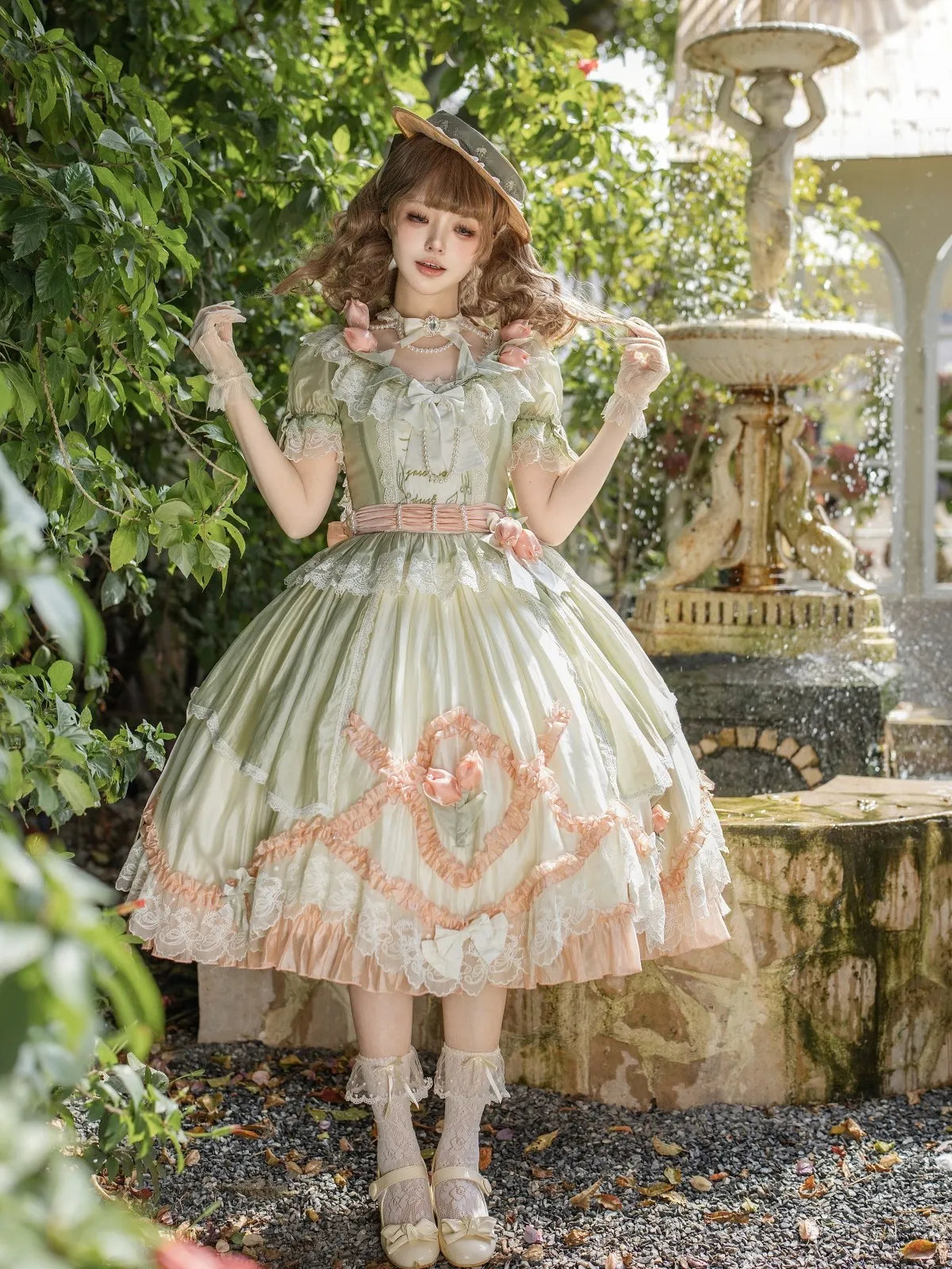 【Full Payment Drop】Reversed Illusion Lolita Exclusive Original Tulip Letter Short Sleeve OP Dress
