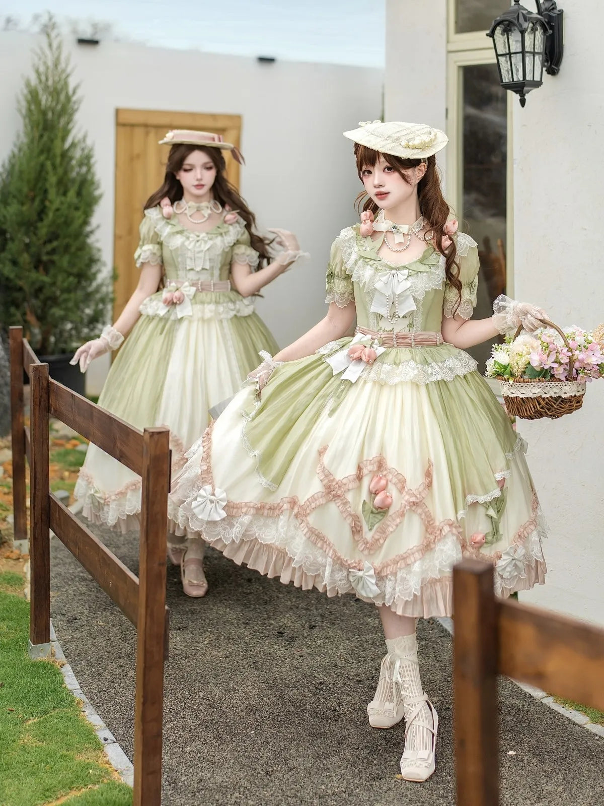 【Full Payment Drop】Reversed Illusion Lolita Exclusive Original Tulip Letter Short Sleeve OP Dress