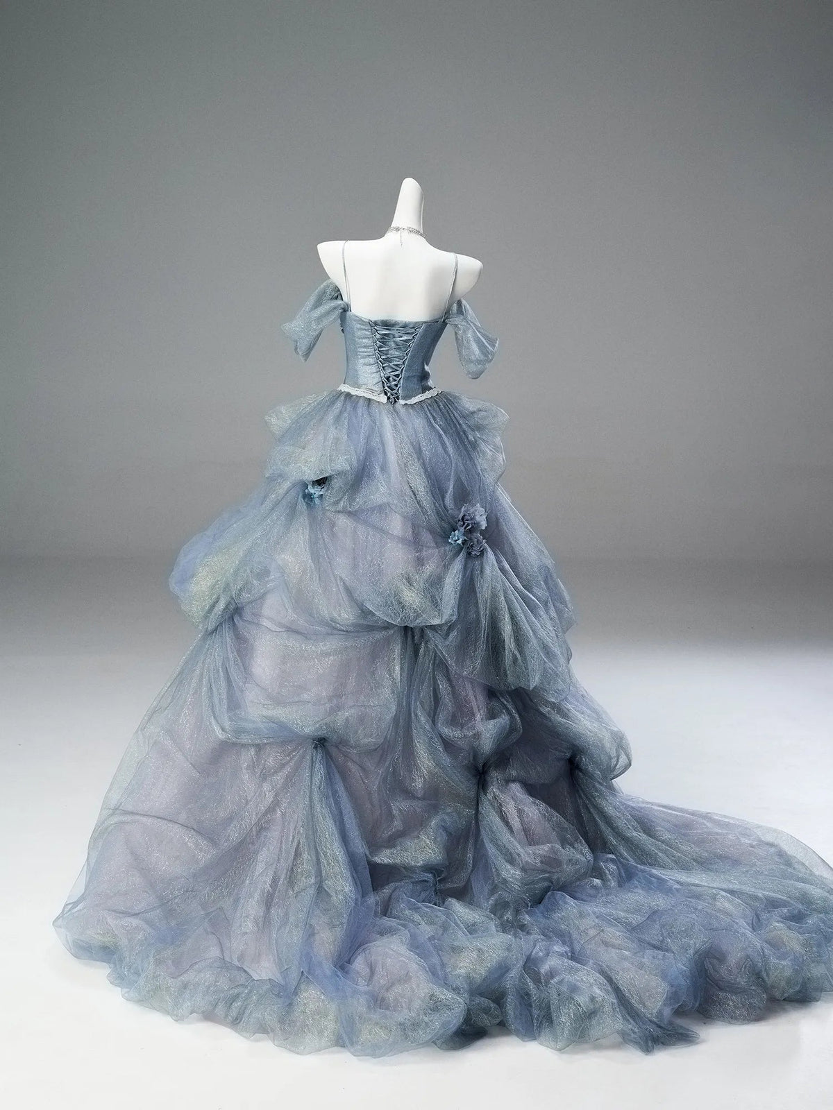 Under the Sea Light Blue Tiered Ballgown Princess Formal Ceremony Dress - LolitaEra
