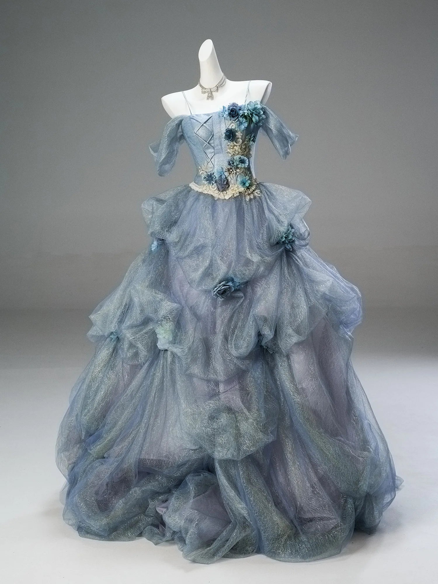 Cross Queen | "Under the Sea" 25-Layer Big Hem Art Exam Vocal Birthday 18th Coming-of-Age Princess Gown
