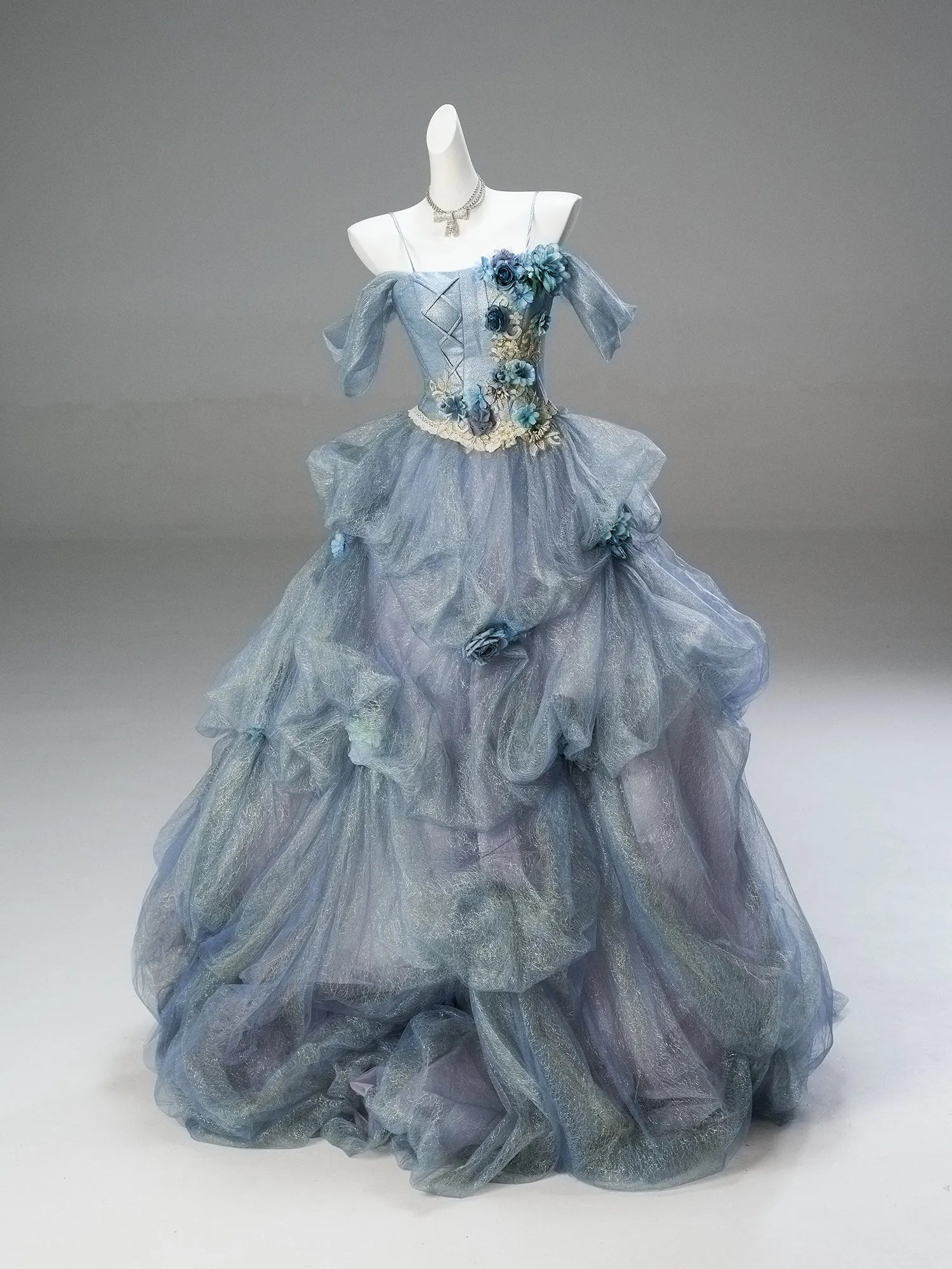 Cross Queen | "Under the Sea" 25-Layer Big Hem Art Exam Vocal Birthday 18th Coming-of-Age Princess Gown