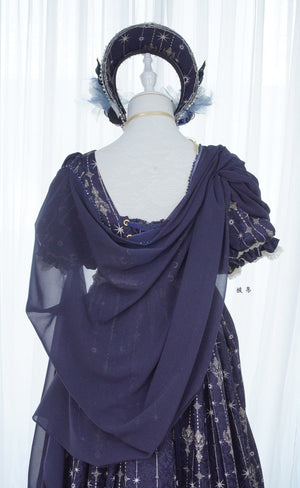 Unicorn Empire Classical Lolita OP Dress - LolitaEraSet=OP + Waist ChainSBlueUnicorn Empire Classical Lolita OP Dress