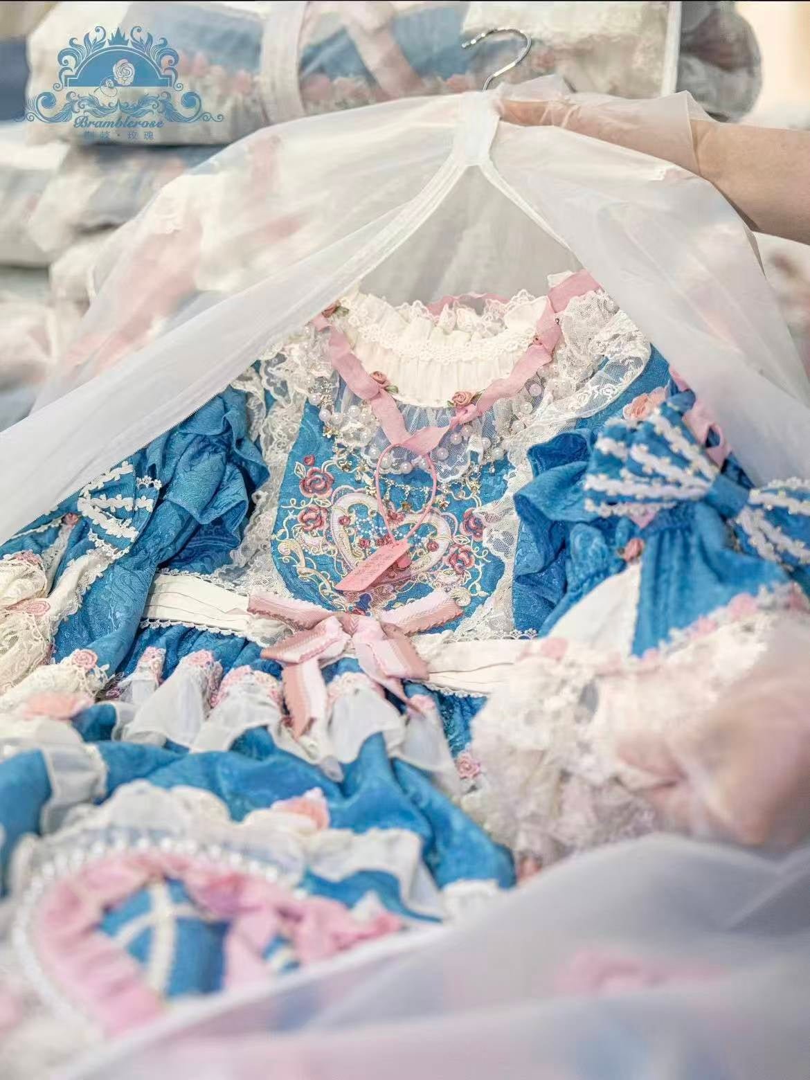Vintage Cake Heavy - Duty Retro Ruffled Lolita Dress - LolitaEraBlue OPSVintage Cake Heavy - Duty Retro Ruffled Lolita Dress