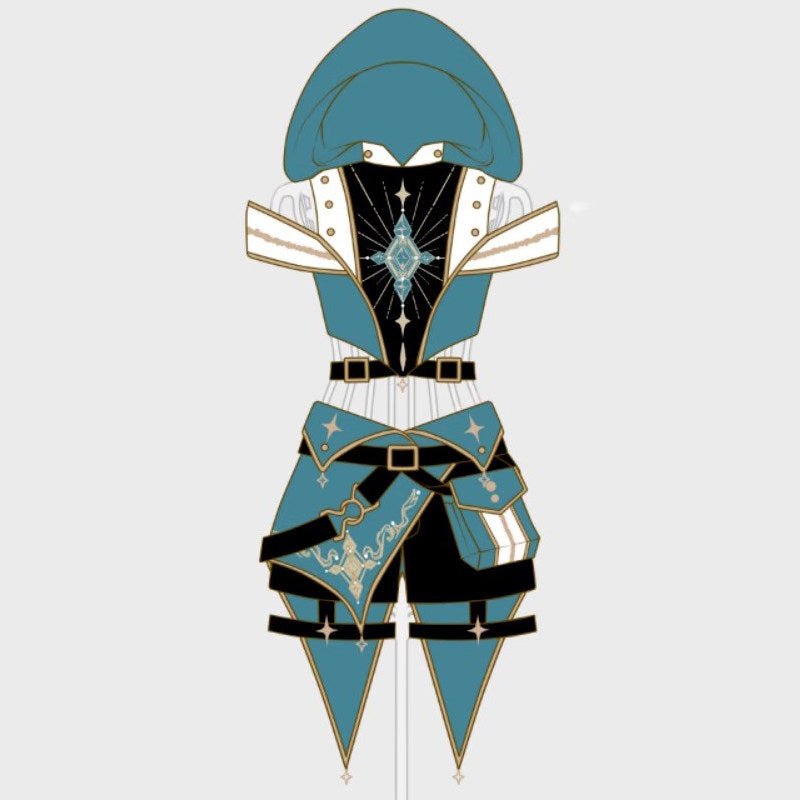 Wanderer's Kit Futuristic Battle Punk Set 1326 - LolitaEra3 - Piece Set (Top+ Hat+Skort)SWanderer's Kit Futuristic Battle Punk Set 1326