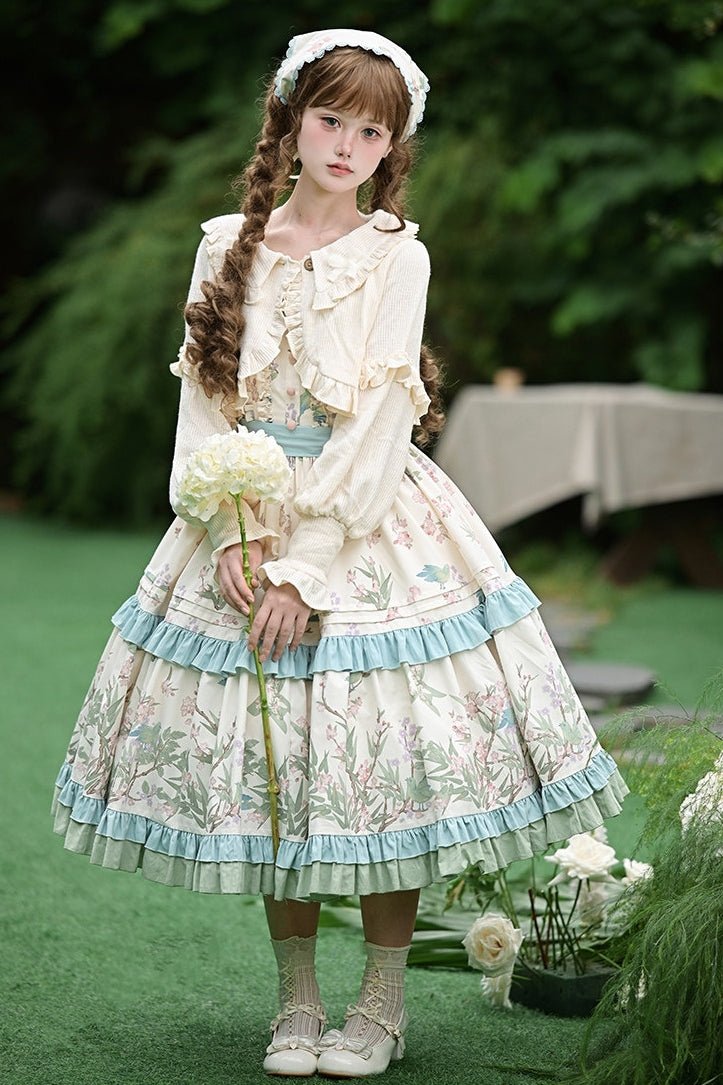 Warbler Season Classic Lolita OP/JSK Dress Set - LolitaEraJSK+BeltSWarbler Season Classic Lolita OP/JSK Dress Set