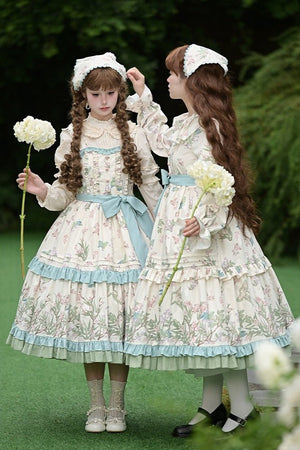 Warbler Season Classic Lolita OP/JSK Dress Set - LolitaEraJSK+BeltSWarbler Season Classic Lolita OP/JSK Dress Set