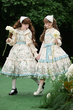 Warbler Season Classic Lolita OP/JSK Dress Set LE1191 - LolitaEraJSK+beltSWarbler Season Classic Lolita OP/JSK Dress Set LE1191