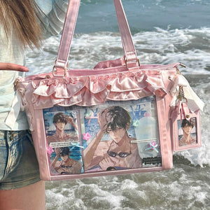 Wave Satin Crossbody Ribbon Bow Ita Bag 1288 - LolitaErapink 2Wave Satin Crossbody Ribbon Bow Ita Bag 1288